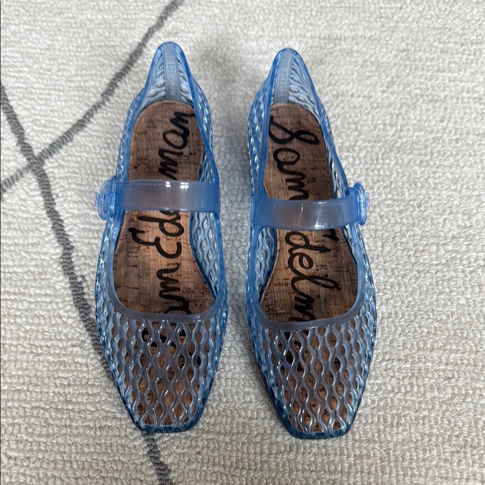 Sam Edelman Blue Mesh Mary Jane Flats Size 8